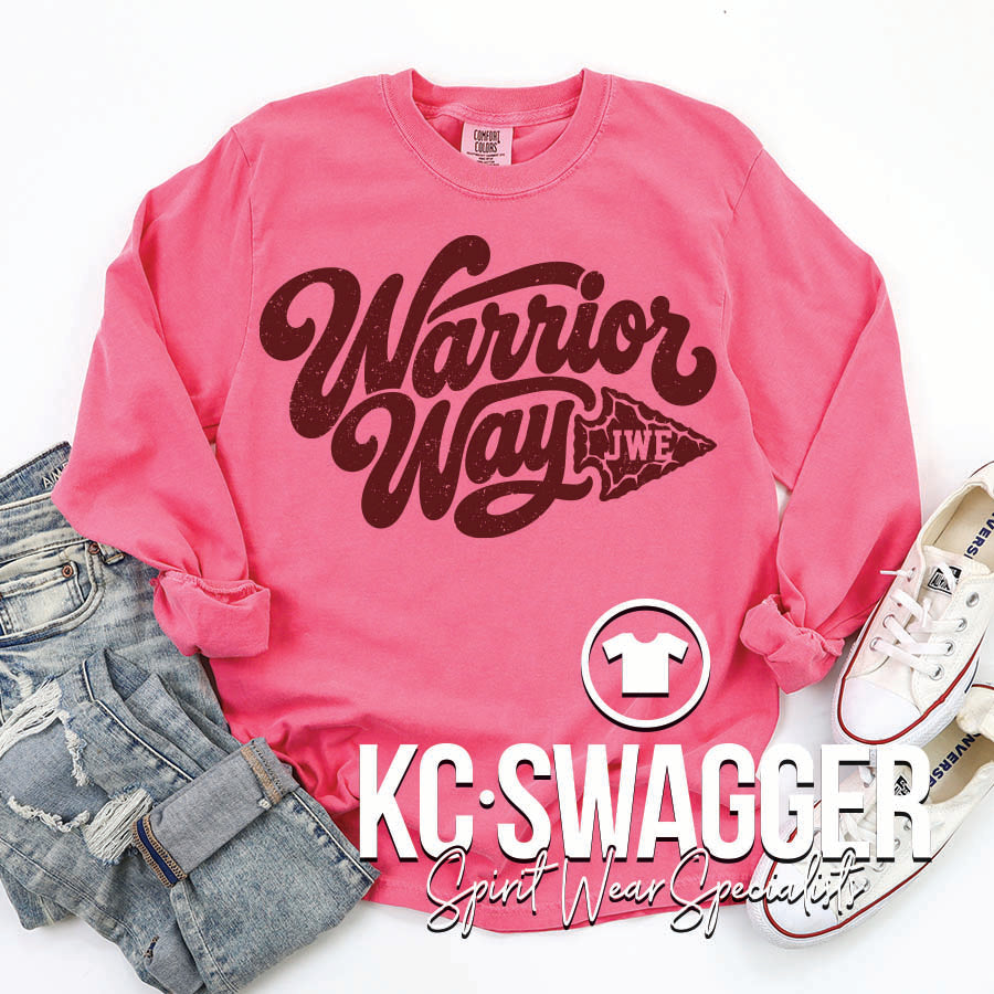 JWE WARRIORS CRUNCHBERRY LONG SLEEVE COMFORT COLORS TEE