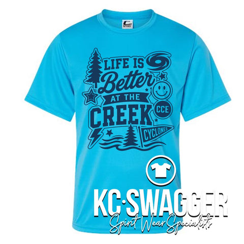 CCE CYCLONES NEON BLUE PERFORMANCE TEE