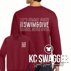 LSN BOYS SWIM AND DIVE CARDINAL RED GILDAN SWEATSHIRT
