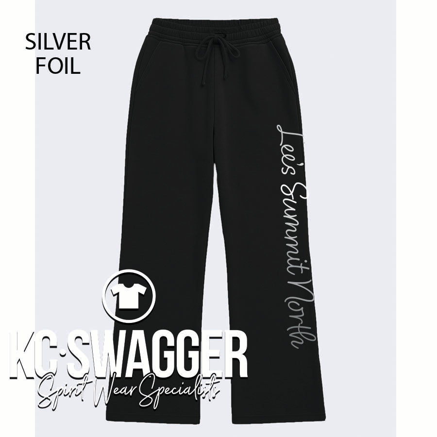 LSN CHEER BLACK ENZA LADIES WIDE LEG SWEATPANTS