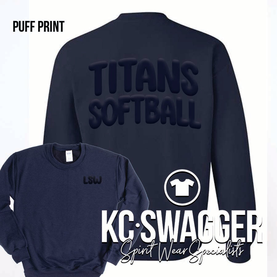 LSW SOFTBALL NAVY GILDAN SWEATSHIRT
