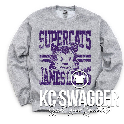 JLE SUPERCATS SPORT GRAY GILDAN SWEATSHIRT