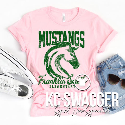 FSE MUSTANGS PINK BELLA CANVAS TEE