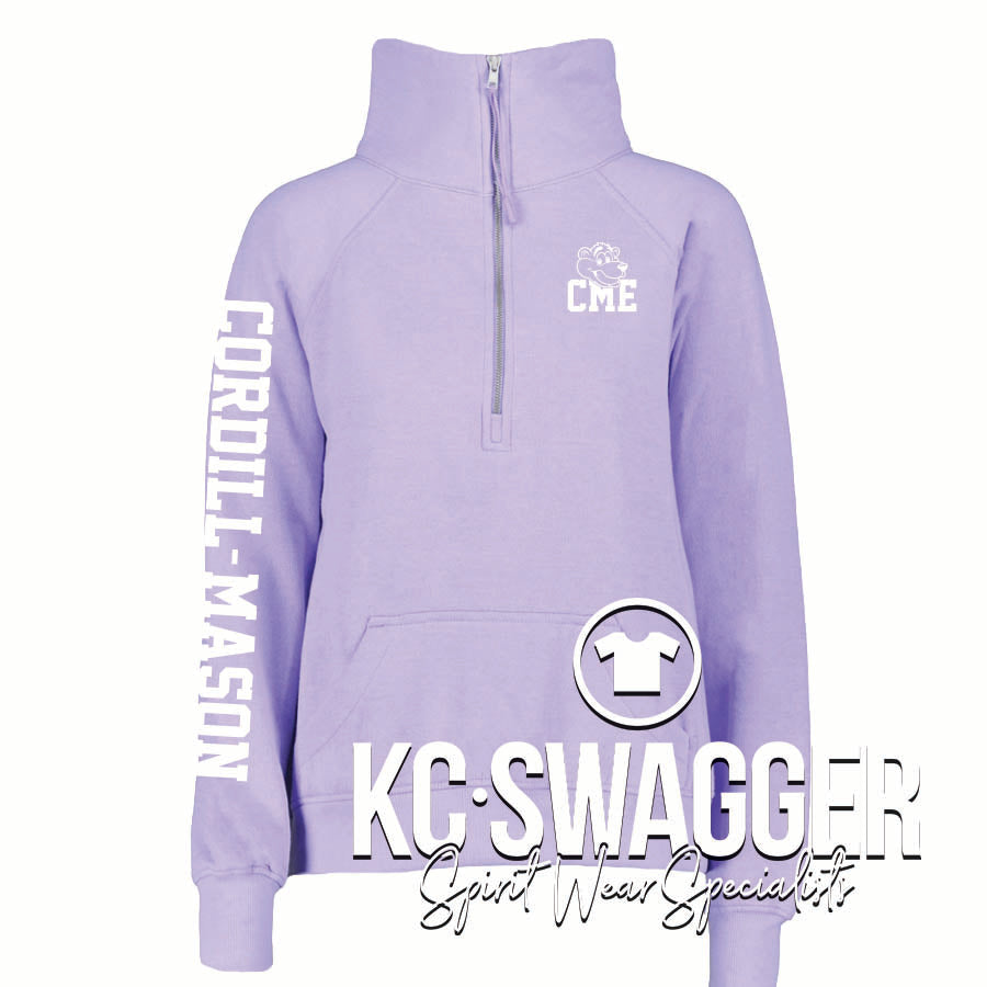 CME COUGARS ORCHID ENZA GIRLS AND LADIES HALF ZIP FLEECE