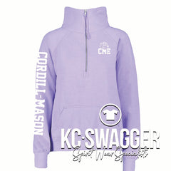 CME COUGARS ORCHID ENZA GIRLS AND LADIES HALF ZIP FLEECE