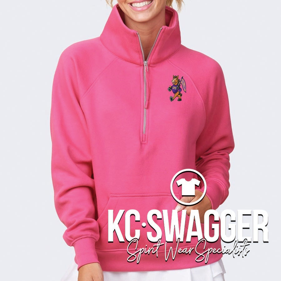 LFE STALLIONS HOT PINK ENZA GIRLS AND LADIES HALF ZIP FLEECE