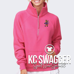 LFE STALLIONS HOT PINK ENZA GIRLS AND LADIES HALF ZIP FLEECE