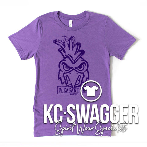 PH ROOSTERS HEATHER PURPLE BELLA CANVAS TEE