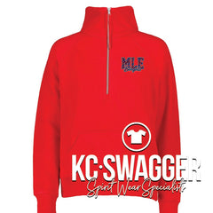 MLE BENGALS RED ENZA GIRLS AND LADIES HALF ZIP FLEECE