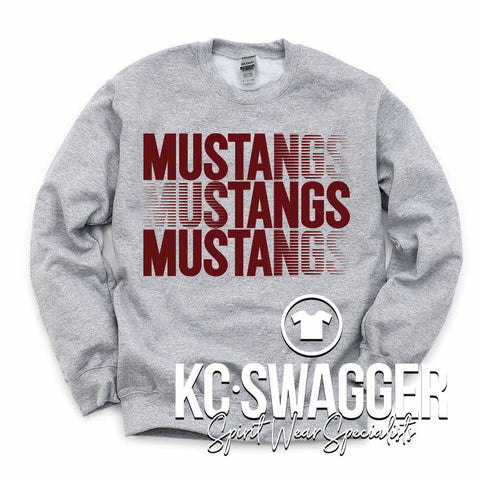 BCMS MUSTANGS SPORT GRAY GILDAN SWEATSHIRT