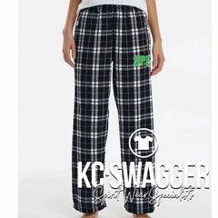 SPE PANTHERS BLACK AND WHITE PLAID BOXERCRAFT FLANNEL PANTS