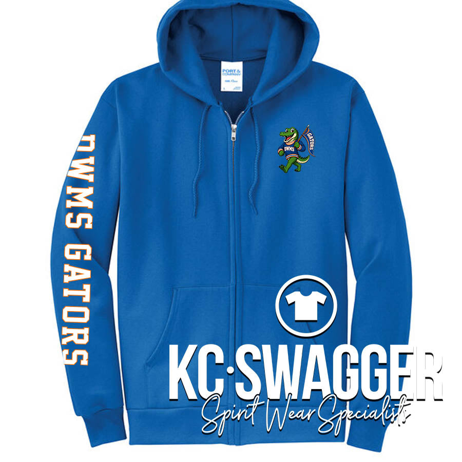 DWMS GATORS ROYAL PORT AND CO FULL ZIP HOODIE