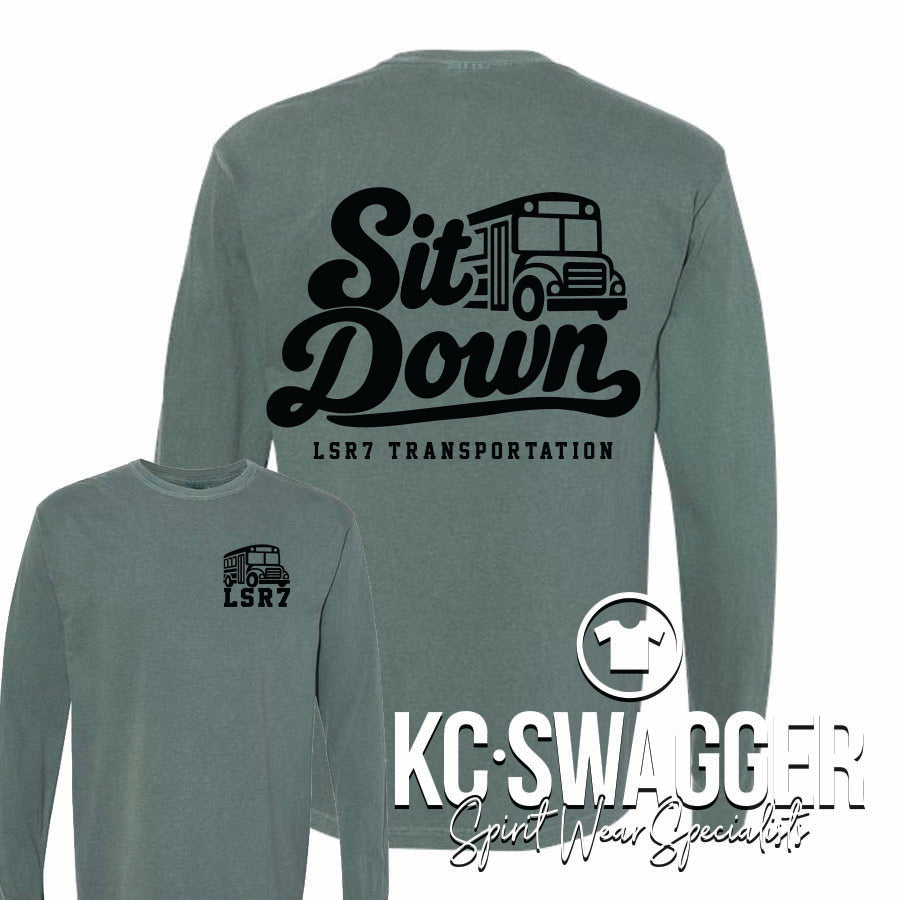 LSR7 TRANSPORTATION BLUE SPRUCE LONG SLEEVE COMFORT COLORS TEE