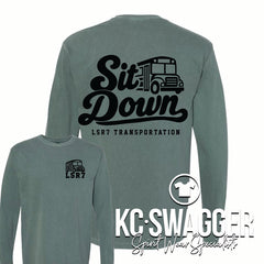 LSR7 TRANSPORTATION BLUE SPRUCE LONG SLEEVE COMFORT COLORS TEE