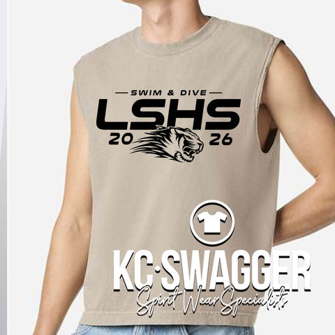 LSHS BOYS SWIM AND DIVE FADED BONE GARMENT-DYED BOXY AMERICAN APPAREL TANK
