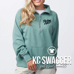 TRE TIMBERWOLVES SEA SAGE ENZA LADIES BOXY HALF ZIP FLEECE (ADULT ONLY)