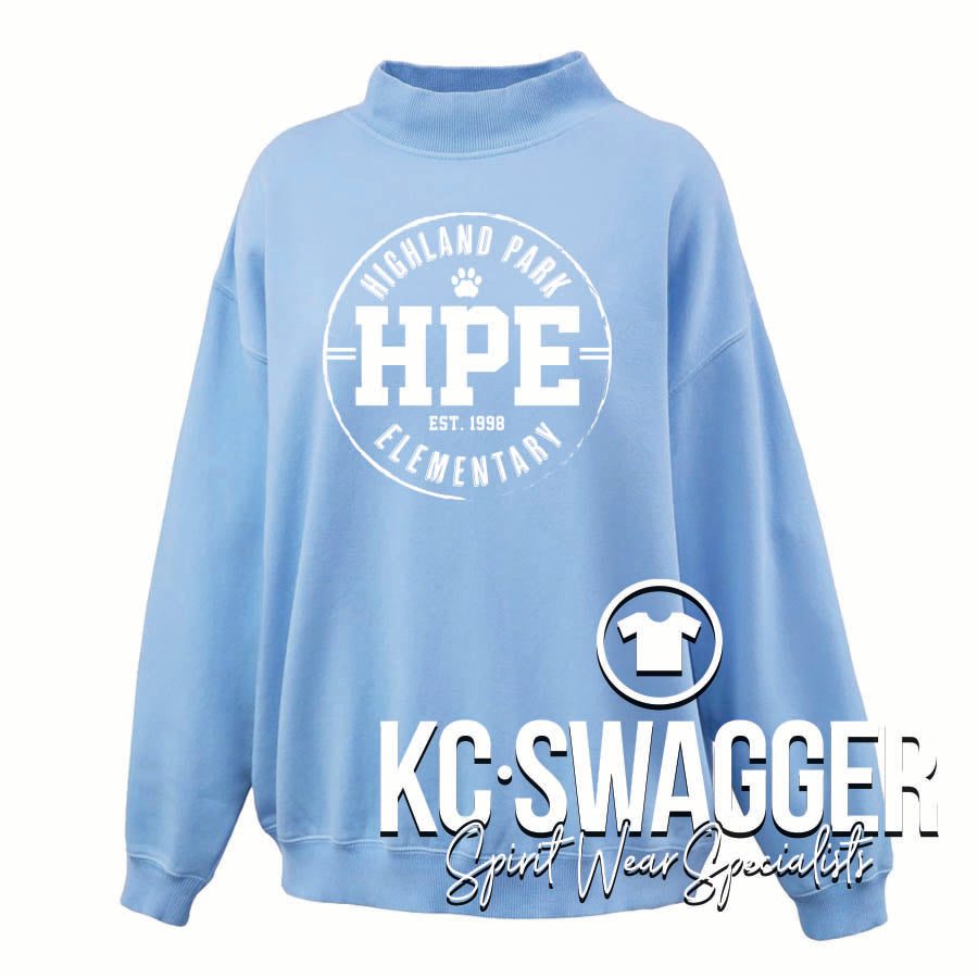 HPE HUSKIES BLUE JULIET GIRLS AND WOMENS MOCKNECK FLEECE