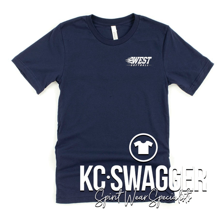 LSW SOFTBALL NAVY BELLA CANVAS TEE
