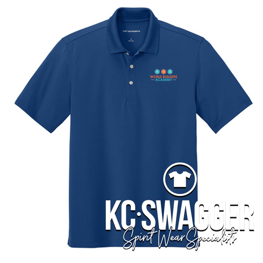 WORLD BUILDERS ACADEMY ROYAL PORT AUTHORITY UNISEX STAIN-RELEASE GRID POLO