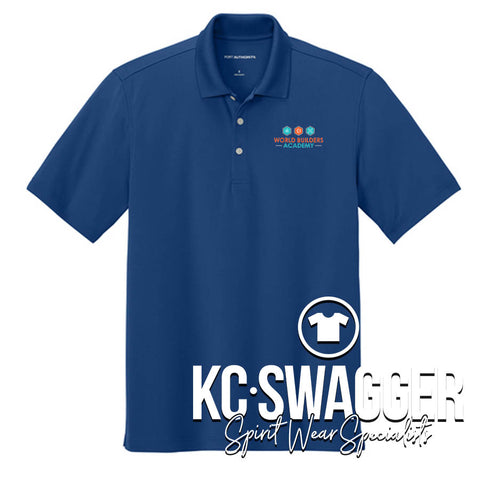 WORLD BUILDERS ACADEMY ROYAL PORT AUTHORITY UNISEX STAIN-RELEASE GRID POLO