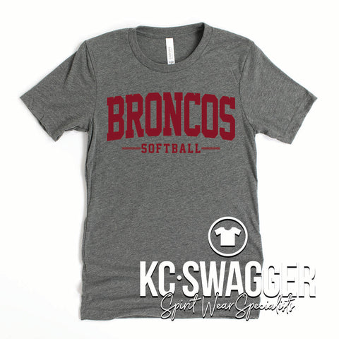 LSN SOFTBALL DEEP HEATHER BELLA CANVAS TEE