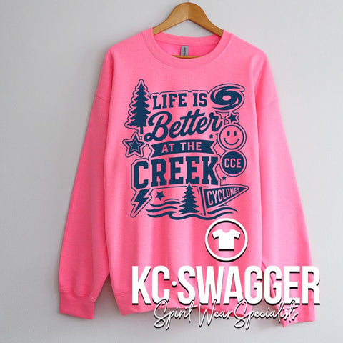 CCE CYCLONES NEON PINK GILDAN SWEATSHIRT