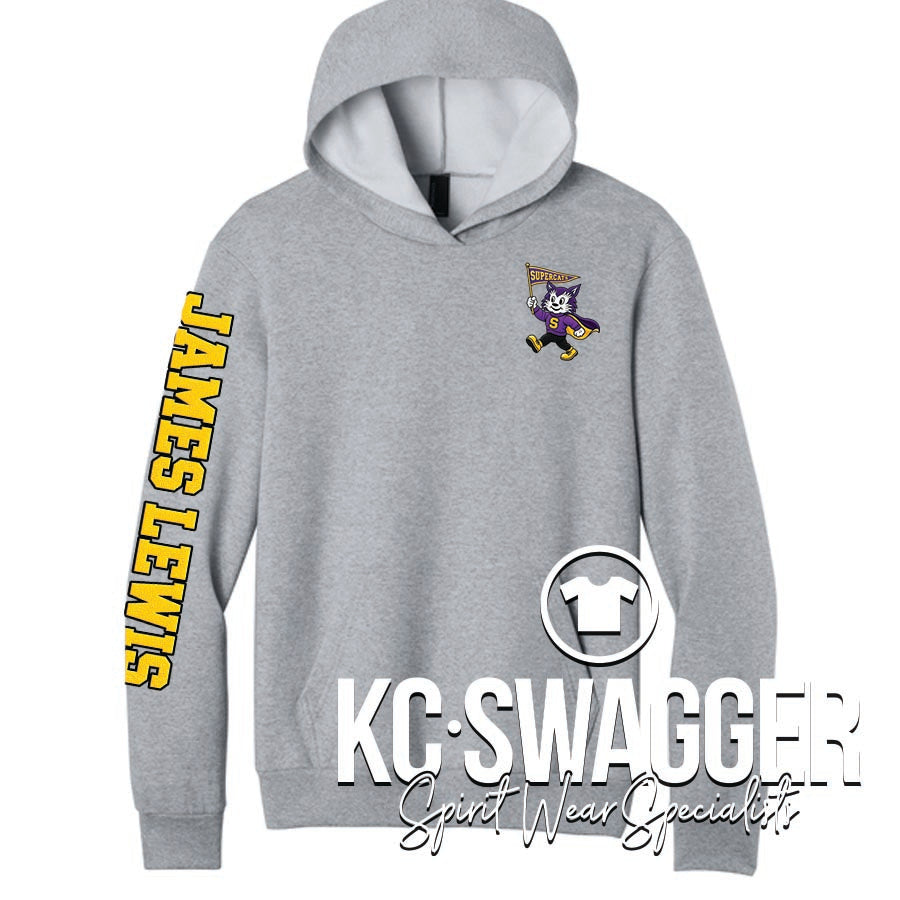 JLE SUPERCATS ATHLETIC HEATHER PORT AND CO HOODIE
