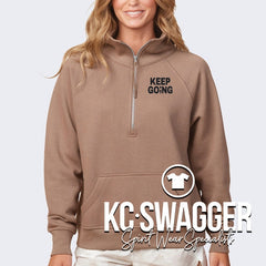 ISD COUNSELORS BROWN SUGAR ENZA LADIES BOXY HALF ZIP FLEECE