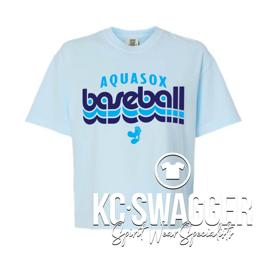 AQUASOX BASEBALL CHAMBRAY COMFORT COLORS CROP