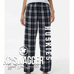MRMS HUSKIES BLACK PLAID FLANNEL BOXERCRAFT PANTS
