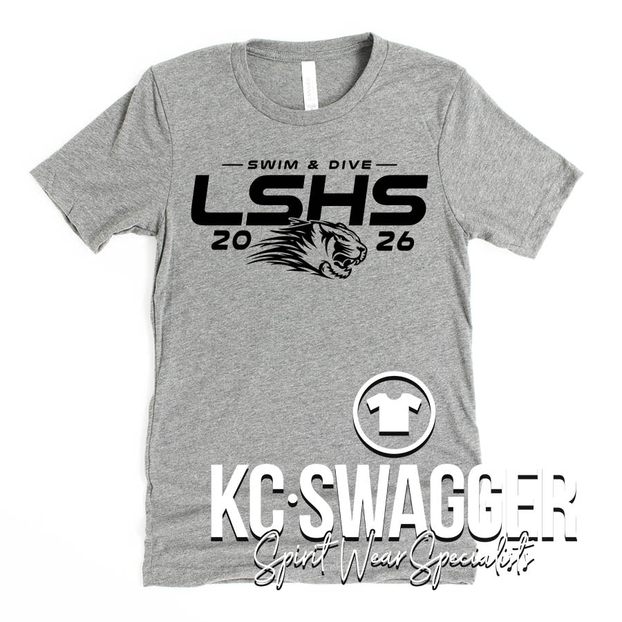 LSHS BOYS SWIM AND DIVE ATHLETIC HEATHER BELLA CANVAS TEE