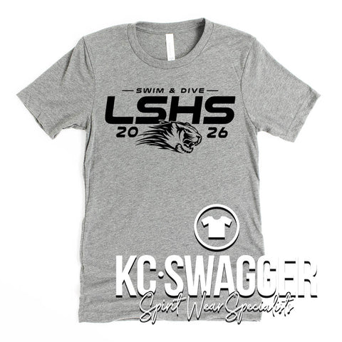 LSHS BOYS SWIM AND DIVE ATHLETIC HEATHER BELLA CANVAS TEE