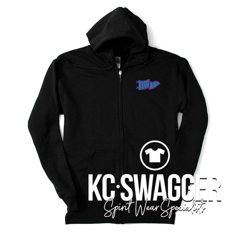CME COUGARS BLACK GILDAN FULL ZIP HOODIE