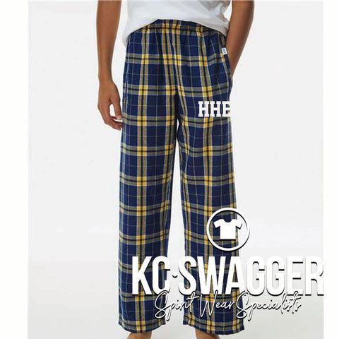 HHE HORNETS NAVY AND GOLD PLAID BOXERCRAFT FLANNEL PANTS