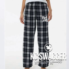 TRE TIMBERWOLVES BLACK AND WHITE PLAID BOXERCRAFT FLANNEL PANTS