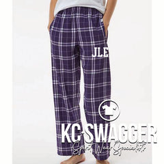JLE SUPERCATS PURPLE PLAID BOXERCRAFT FLANNEL PANTS