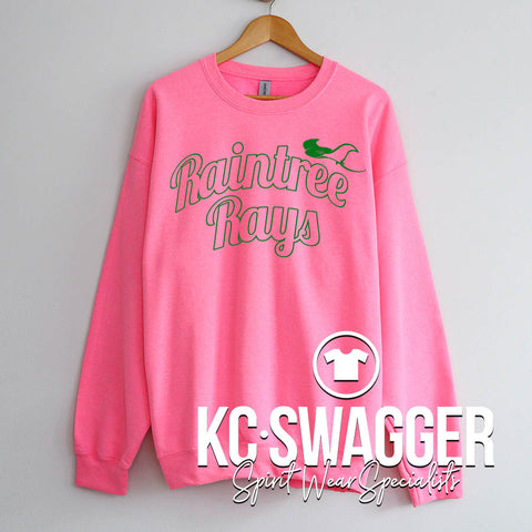 RAINTREE RAYS NEON PINK SWEATSHIRT