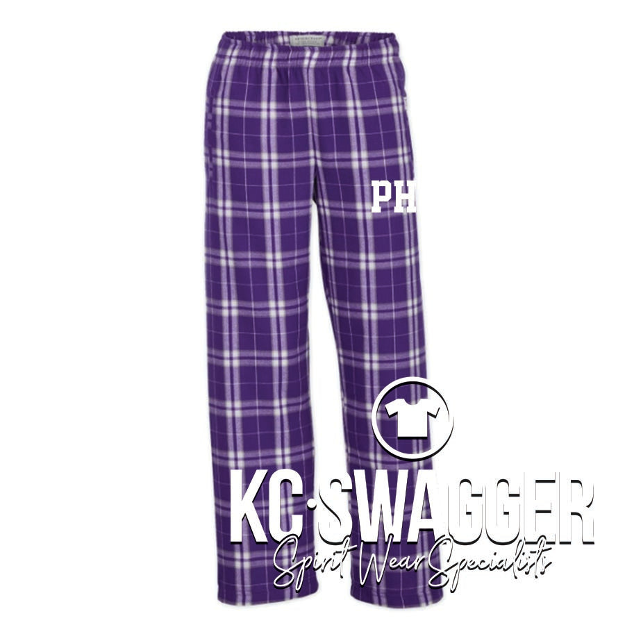 PH ROOSTERS PURPLE PLAID BOXERCRAFT FLANNEL PANTS