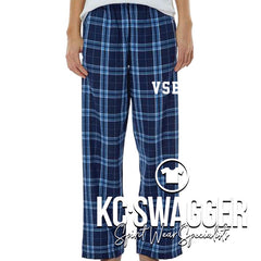 VSE FALCONS NAVY AND BLUE PLAID FLANNEL BOXERCRAFT PANTS