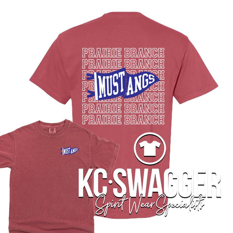 PBE MUSTANGS CRIMSON COMFORT COLORS TEE