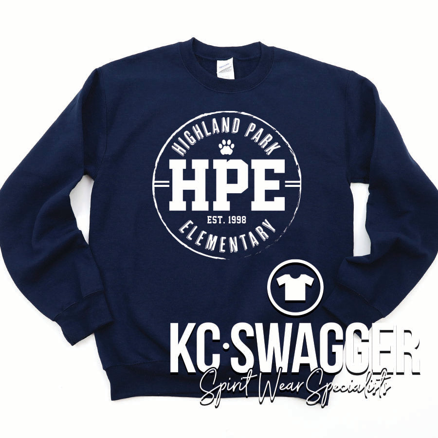HPE HUSKIES NAVY GILDAN SWEATSHIRT