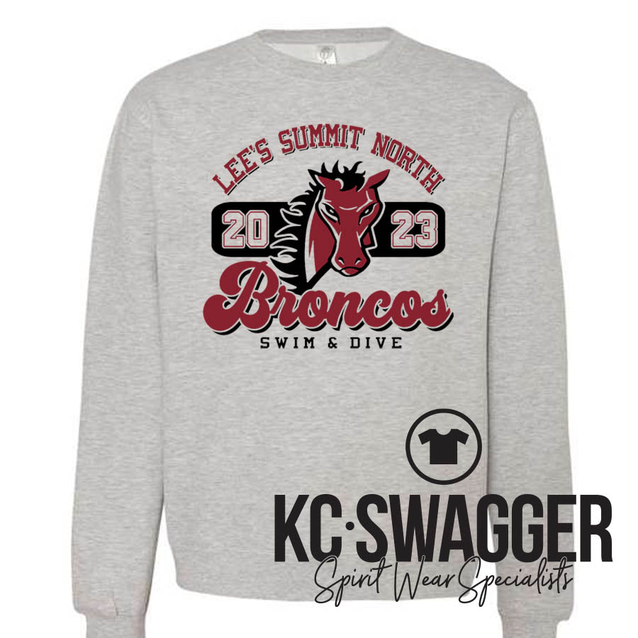 LSN BOYS SWIM AND DIVE ATHLETIC GRAY JERZEES SWEATSHIRT