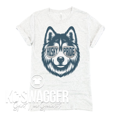 HPE HUSKIES HEATHER WHITE TRIBLEND TEE