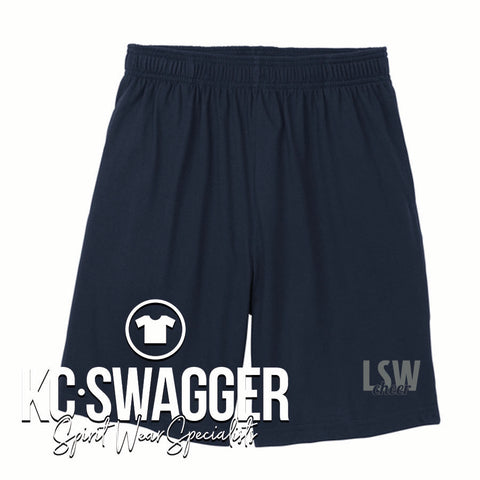 LSW CHEER NAVY MEN'S SPORT-TEK JERSEY KNIT SHORTS