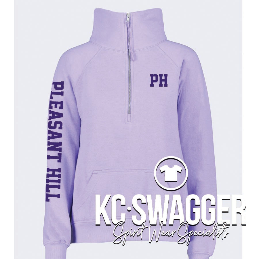 PH ROOSTERS ORCHID ENZA GIRLS AND LADIES BOXY HALF ZIP FLEECE