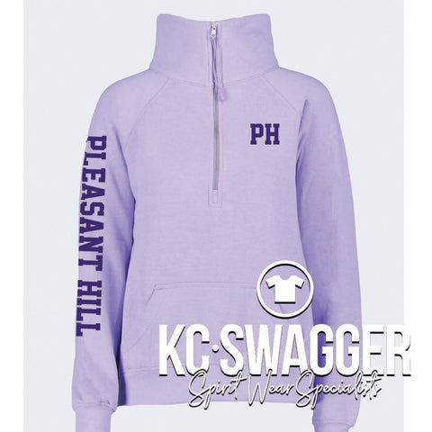 PH ROOSTERS ORCHID ENZA GIRLS AND LADIES BOXY HALF ZIP FLEECE