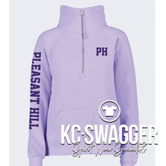 PH ROOSTERS ORCHID ENZA GIRLS AND LADIES BOXY HALF ZIP FLEECE