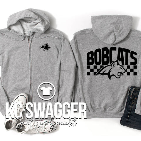 WBE BOBCATS SPORT GRAY FULL ZIP HOODIE