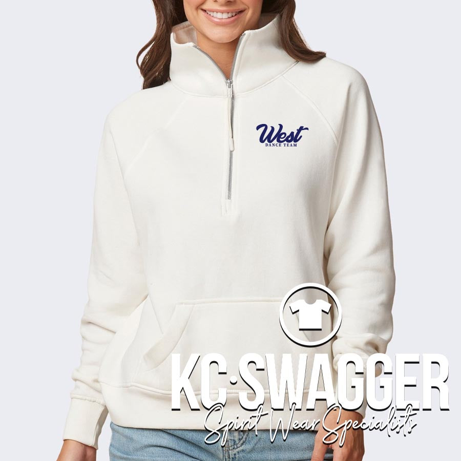 LSWDT LINEN ENZA BOXY LADIES HALF ZIP SWEATSHIRT