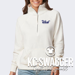 LSWDT LINEN ENZA BOXY LADIES HALF ZIP SWEATSHIRT